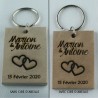 Porte-clé Couple 2 Cœurs personnalisé Poirier