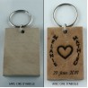 Porte-clé Couple 1 Cœur personnalisé Poirier