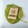 Porte-clé logo & prénom personnalisé Hêtre
